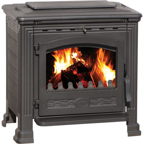 Kaminofen TENA 10 kW aus Gusseisen – Holzofen mit Thermostat, Schwarz, Energieklasse A+ (1/3)