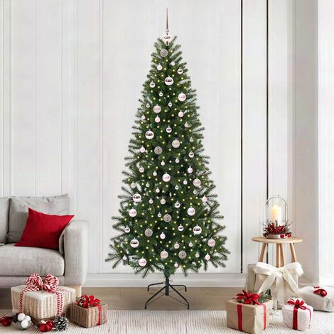 Künstlicher Weihnachtsbaum mit 300 LEDs Grün 210 cm PE und PVC