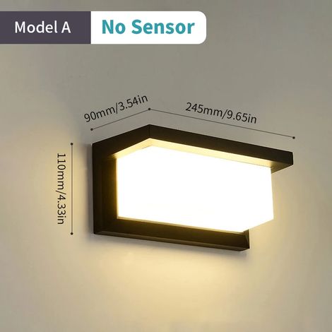 (Blanc chaud - Sans capteur) Applique murale LED AC85-265V 16W ​​avec détecteur de mouvement radar, blanc froid/blanc chaud, ABS étanche, design moderne, compatible intérieur et extérieur, décoration  (1/5)