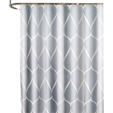 Rideau de douche imperméable avec crochets, imprimé géométrique, motif gouttes d'eau, tissu polyester, accessoires de salle de bain (1/5)