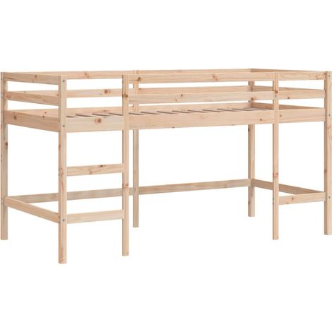 Kinderhochbett mit Leiter 90x200 cm Massivholz Kiefer vidaXL (1/4)