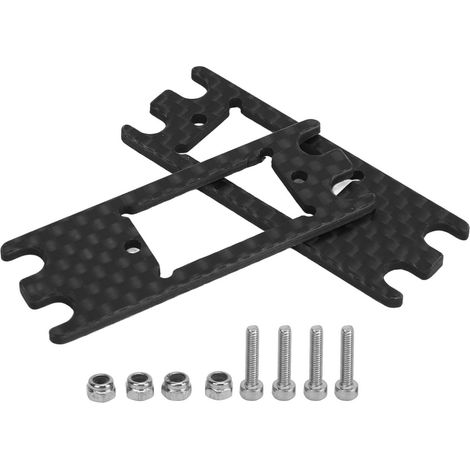 2 PCS Plaque adaptateur en fibre de carbone noire légère pour servomoteur, compatible VP VS4 10 VS4 10 PRO voiture RC (1/5)