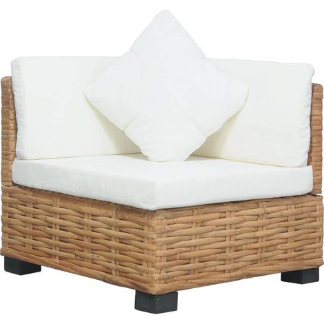 Canapé d'angle, Canapé de relaxation Meuble de Salon, avec coussins Rotin naturel OIB4864E (1/5)