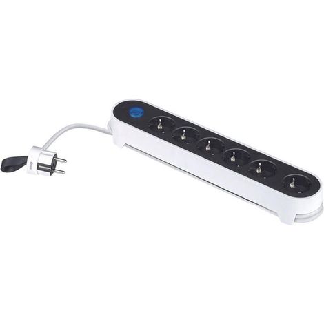 Base de 6 enchufes con cable de 1,4 metros e interruptor de encendido Simon BM712601 (1/5)