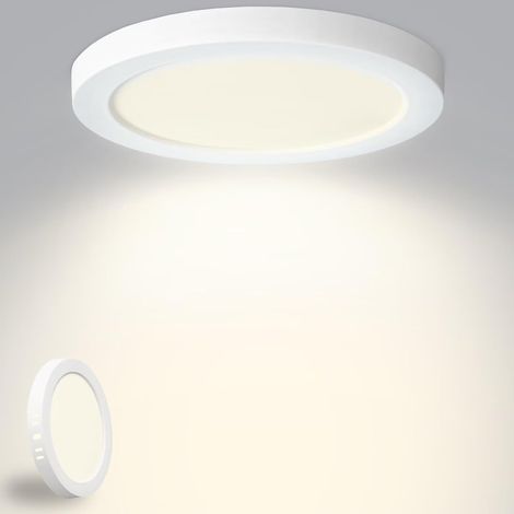 Plafon LED Techo 18W 1800LM, IP44 Lámpara Techo Delgada 4500K Blanco Neutro, Lampara de Techo Redondo Plana Ø220mm Driver Incluido. para Dormitorio Baño Cocina Balcón Pasillo Oficina 1 Pack (1/4)