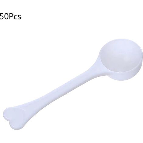 50 pièces Cuillères de Mesure Longues Manche 3g pour Poudre de Lait, Café, Protéine et Épices de Cuisine (1/4)