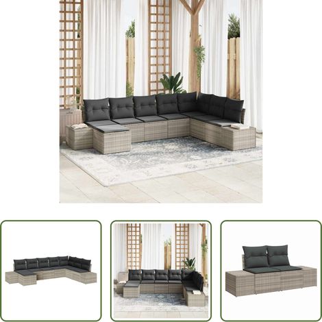 Poly-Rattan - Gartensofa-set mit Kissen 8 pcs Poly-Rattan (1/5)