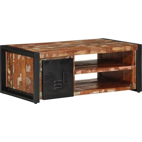 vidaXL Tavolino Salotto Multicolore 90x50x36cm Legno Massello