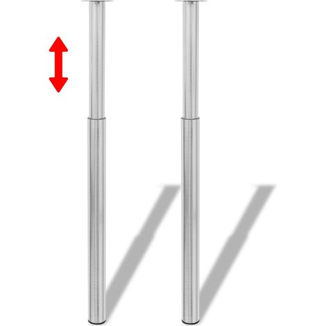 vidaXL Gambe Telescopiche per Tavolo 4 pz Acciaio Inossidabile