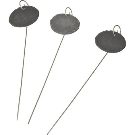 Cartello in ardesia naturale con supporto metallico - H40cm - 3 X
