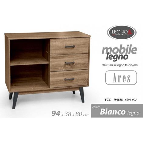 Niedriger Schrank Nussbaum Wohnzimmer cm 94 x 38 x 80 h