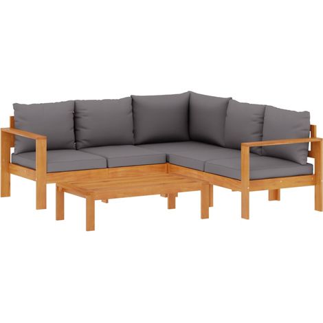 Maison Exclusive - Salon de jardin avec coussins 4 pcs bois d'acacia massif (1/5)