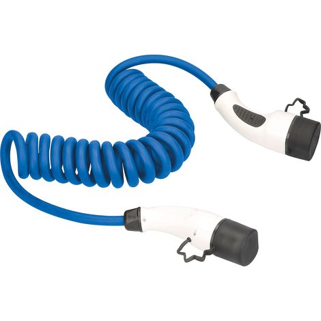 Elektroauto Spiralladekabel Mode 3 Typ 2 230V 32A 22kW 1-5m IP44 (1/2)