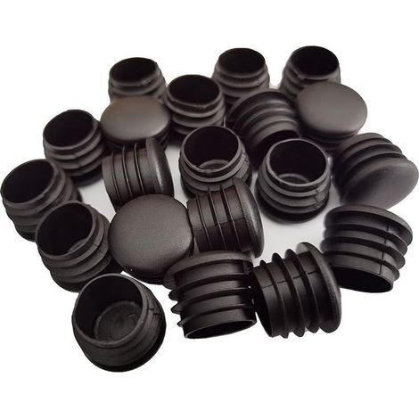 Bouchon en Plastique Rond, 20 pièces Bouchon d'extrémité de Tube Noir Bouchon de Chaise Glisse de Meubles /Jambe Tuyau Couvercle Insert (25mm)-LARGEIGHT (1/5)