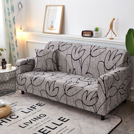 Housse De Canapé - Élastique Imperméable Anti-Poussière - Taille Unique Adaptée À La Plupart Des Canapés - Lot Complet Avec Housses De Coussins - 1 Pièce (1/2)