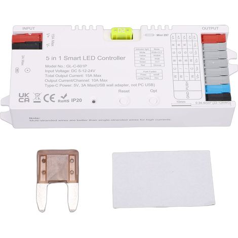 Contrôleur LED Zigbee 3.0 Gledopto GL-C-601P 5 en 1 RGBCCT RGBW PWM 20A (1/5)