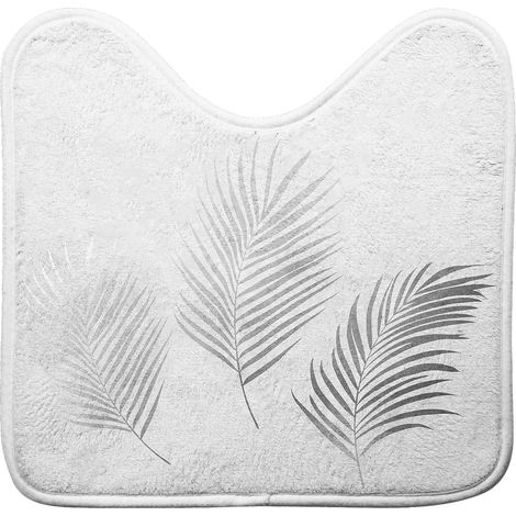 Tapis Contour WC (45 x 45 cm) Orbella Blanc/Argent, Microfibre Imprimée (1/4)