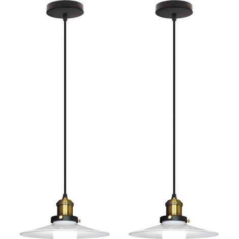 Wottes – Lampe suspension industrielle E27 en métal blanc Ø22cm – Lustre pour intérieur – Installation facile – Compatible avec ampoules E27