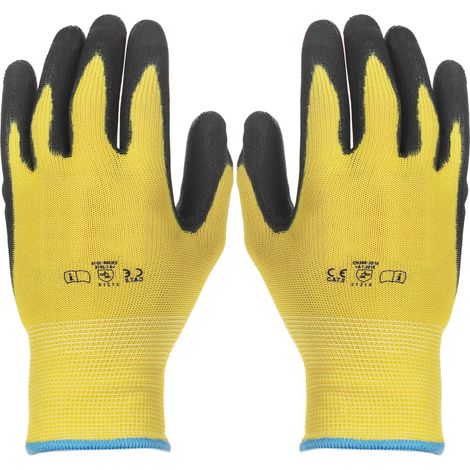 PrimeMatik - Gants de réapprovisionnement et de travail en entrepôt en polyester avec enduction polyuréthane, taille L, compatibles écrans tactiles (1/5)