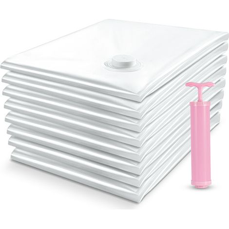 Filiyano-Lot de 6 sacs de rangement sous vide XXL - Housses de rangement pour aspirateur - Ultra résistants - Idéal pour manteaux, vêtements (1/4)