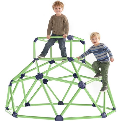 Aiyaplay – Dôme d'escalade enfant – Plastique résistant aux UV – Montage rapide en 20 min – Charge max 90 kg – Pour 3 enfants – 182,5 x 182,5 x 119 cm – Vert