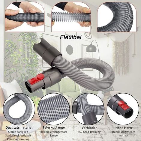 Tuyau Flexible - Extension Aspirateur - Compatible Dyson V7 V8 V10 V11 V15 - Longueur Réglable 52 à 172 cm - Rotation 360° - 1 Pièce (1/5)