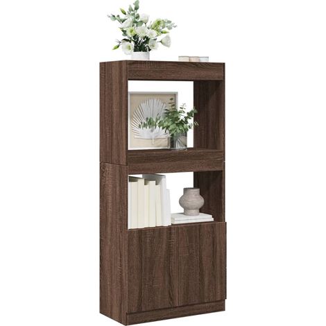 Aparador de madera de ingeniería marrón roble 63x33x140 cm vidaXL (1/5)