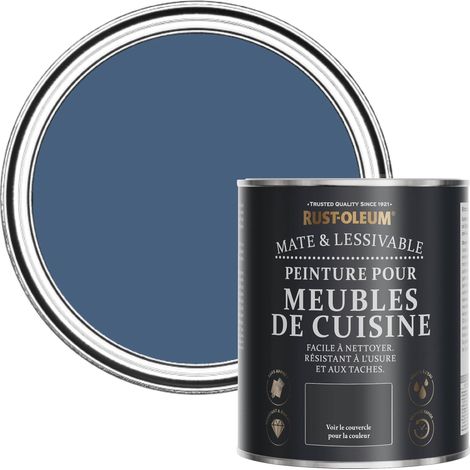 Peinture Bleue pour Meubles de Cuisine, Finition Mate - Encre Bleu 750ml (1/5)