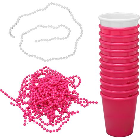 Lot de 12 colliers de mariée en verre réutilisables et légers, rouges et blancs, pour enterrement de vie de garçon/jeune fille (1/5)