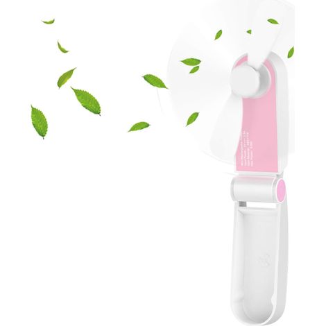 Mini Ventilateur de Poche Pliable, Portatif Ventilateur De Poche Rechargeable Portable avec Câble USB Réglable à 2 Vitesses pour Voyage À La Maison en Plein Air, Rose (1/5)