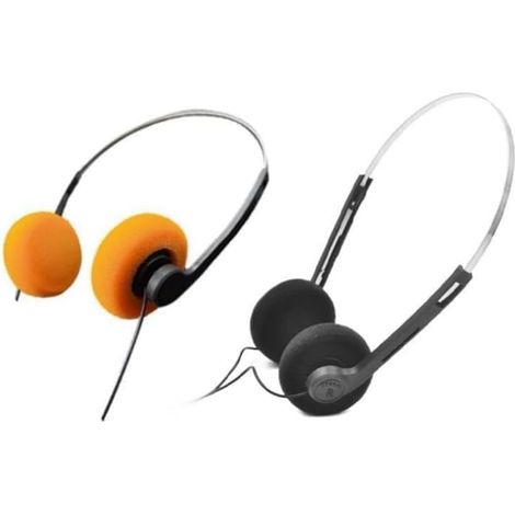 GANPUB Lot de 2 casques o rétro orange et noir, filaires, stéréo (1/5)