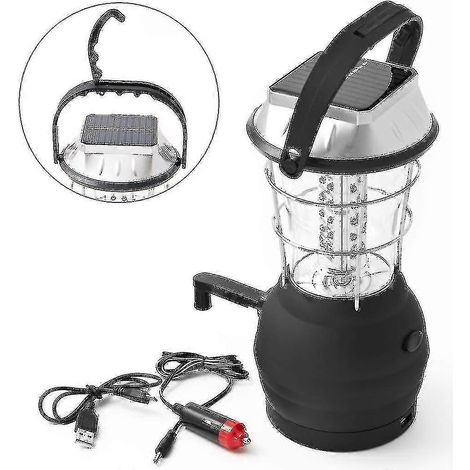 Solarlaterne, handbetriebener Dynamo, 36 LEDs, Campinglaterne, Notlicht (1/5)