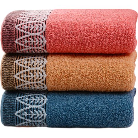 Serviettes de toilette en coton doux (lot de 3, 35,5 x 74 cm) pour les mains, le visage, la salle de sport et le spa (3 couleurs)