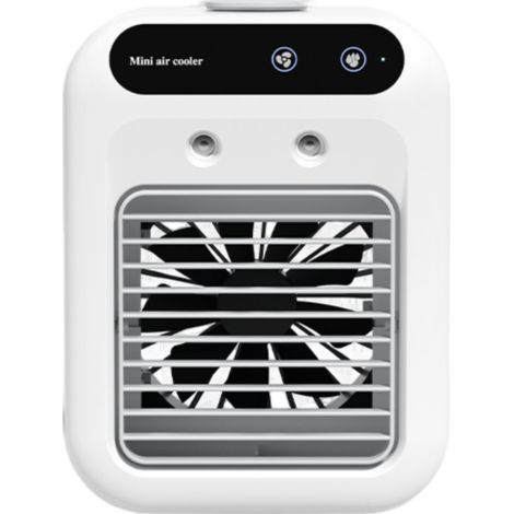 Irovami Ventilateur bureau brumisateur – USB, humidificateur, mini climatiseur, blanc ivoire (1/5)