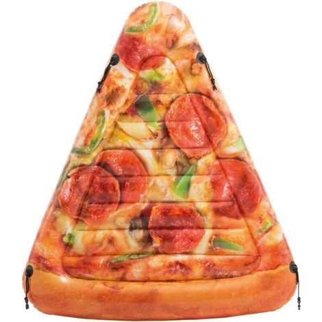 Pizza-Reihen-Schwimmbett, aufblasbares Einzelreihen-Schwimmbett, Wasserbett, Luftbett 160 cm x 137 cm x 23 cm (1/5)