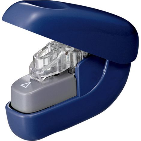 Agrafeuse Sans Agrafes - Compacte 12 Feuilles - Plastique Résistant - Rouge Bleu Noir - 1 Pièce (1/5)