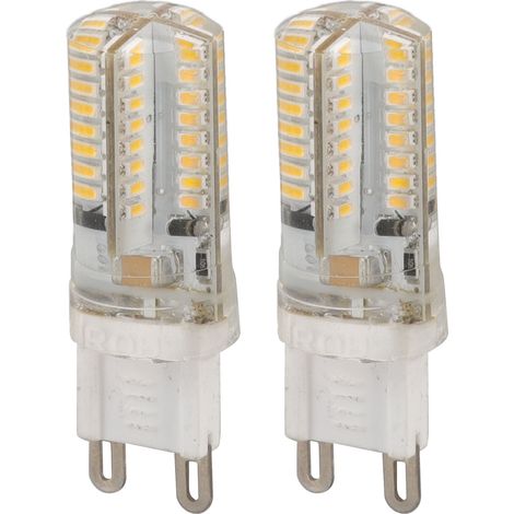 Packung mit 2 professionellen G9 LED-Lampen mit 64 hochleistungsfähigen Keramik-LEDs für Kronleuchter, 3 W, 110 V AC. (1/5)