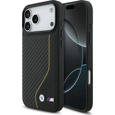 BMW M Carbon Line & Logo MagSafe Hülle für iPhone 17 Pro Max Gelb (1/5)