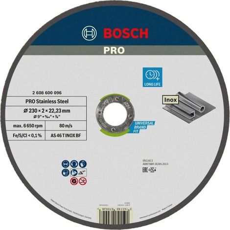 Disco da taglio inox per smerigliatrici 230 x 2mm 2608600096 BOSCH