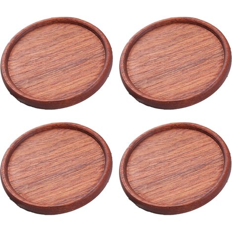Sous-Verre En Bois - En Bois D'Acacia Naturel - Anti-Rayures Pour Table - Absorbant Chaud/Froid - Lot De 6 (1/5)