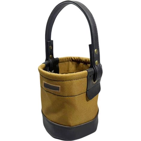 Petit sac à outils en tissu Oxford avec fond renforcé en cuir, sac mural à large ouverture, pour les travaux en extérieur (1/5)