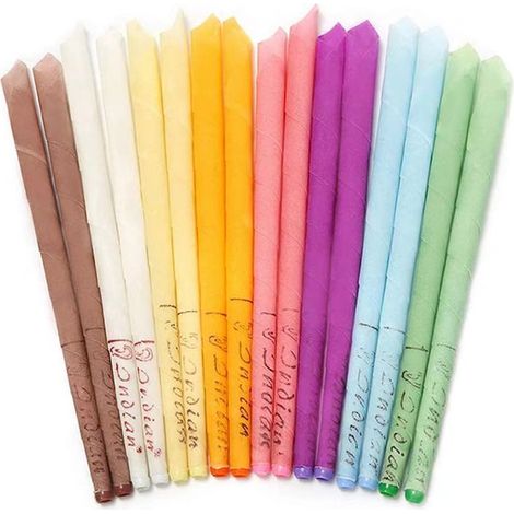 16 candele auricolari, candele di cera d'api - candele auricolari per la rimozione del cerume con dischi protettivi, blocca-orecchie, rilassa e detergi (1/5)