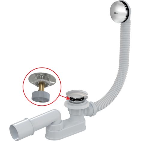 Alcadrain Badewanne Ab- und Überlaufgarnitur CLICK/CLACK, Metall chrom 100 cm
