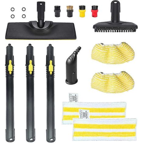 Ensemble de brosses vapeur rondes, de buses d'extension et de lingettes pour nettoyeur vapeur Karcher SC1 SC2 SC3 SC4 SC5 SG4 - Accessoires D (1/5)