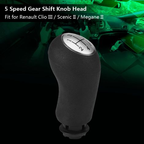 Manette de vitesse 5 rapports pour Renault Clio 3, Mégane 2, Scénic 2 - Pommeau de levier de vitesses auto (1/5)