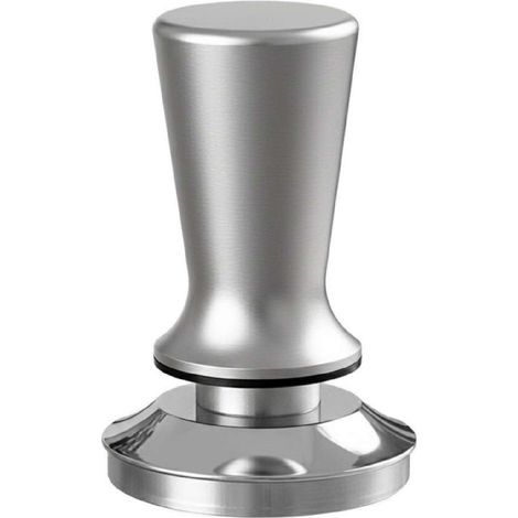Cecotec Prensador para Café Baristeo Tamper58. Prensador Profesional 58 mm con Resorte, Base Plana Acero Inoxidable