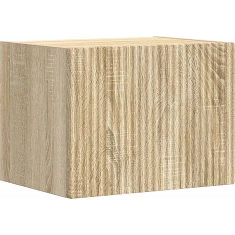 Mobile TV da parete moderno con mensola e anta a ribalta 60 x 31 x 29 cm in legno multistrato sonoma 020054873