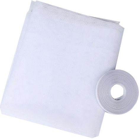 Moustiquaire fenetre-Filet d'écran anti-moustique auto-adhésif écran de cryptage bricolage Velcro, 130cm 150cm,Blanc (1/5)