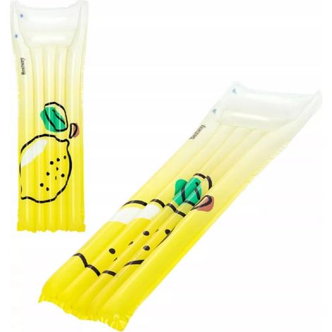 Trade Shop - MATERASSINO GONFIABILE GALLEGGIANTE PISCINA GRAPHICA MIT LIMONE 183 X 69 CM 44122 -