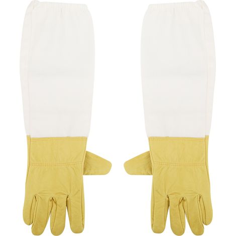 Gants d'apiculture unisexes anti-piqûres, manches longues professionnelles, protection des mains et bras pour apiculteur, taille XXL (1/5)